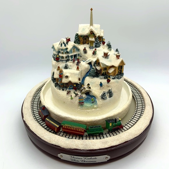 Thomas Kinkade Masterpiece Edition White Christmas Town & Train Only UNTESTED! - Picture 1 of 16